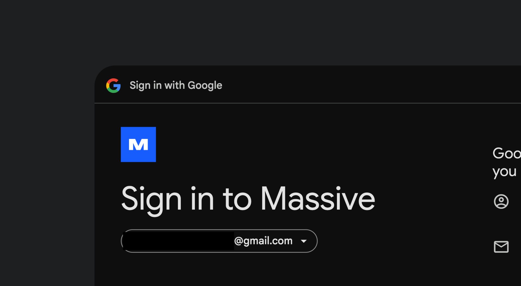 Sign in to Massive with Google